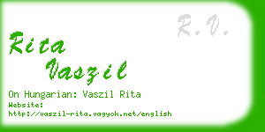 rita vaszil business card